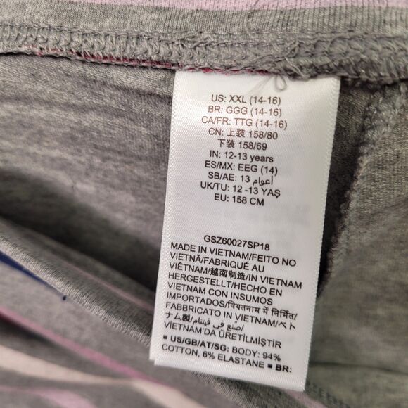 Spotted Zebra Girls  Active Stretch Colorful Gray striped Leggings XXL (14/16) - Picture 5 of 7